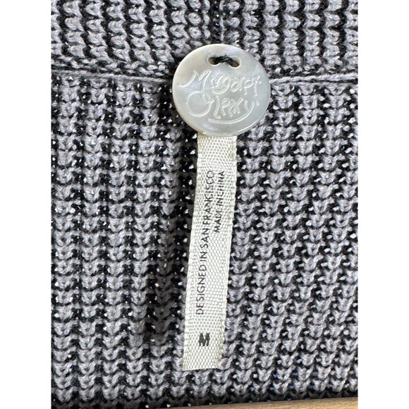 Margaret OLeary Cardigan Womens Medium Gray Textured Knit Open Tunic Sweater - Picture 6 of 10